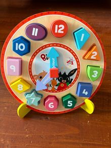 Montessori Wooden Interactive Clock And Building Blocks