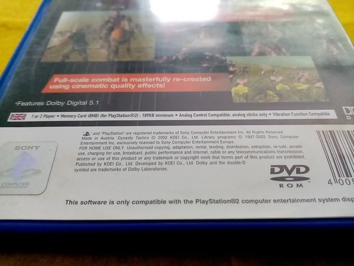 Dynasty Tactics PlayStation 2 Ps2 Games Original