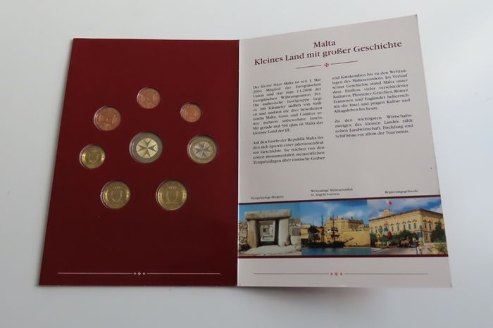 Malta 2008 euro coins BUNC first ever year