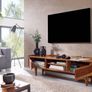 145cm Solid Wood TV Unit Sheesham TV Stand Storage Cabinet Image 2