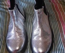 Dr Martens Silver 2976 Junior Leather Chelsea Boots , Size Eu 33, Uk 1