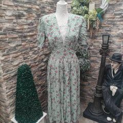 Karin Stevens green floral Cottagecore dress