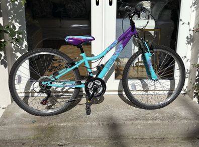 Apollo Vivid 6 gear Jr Mountain bike - Purple & Teal.