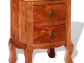 Nightstand with Drawers Solid Acacia Wood