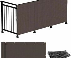 Privacy Screen, 1m x 5m Patio Privacy Protective Screens 500g/m HDPE 95 UV Block Porch Privacy Fence Cover for Backyard Deck Railing Pools - with Cable Ties and Rope (Brown)