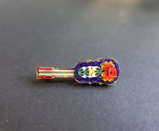 Vintage Italian Micro Mosaic Guitar Brooch