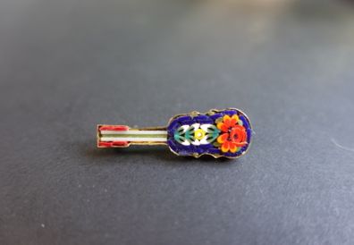 Vintage Italian Micro Mosaic Guitar Brooch