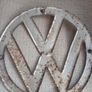 Vintage VW Bus Early Bay Front Nose Emblem 1968-1972 Original Patina Image 2