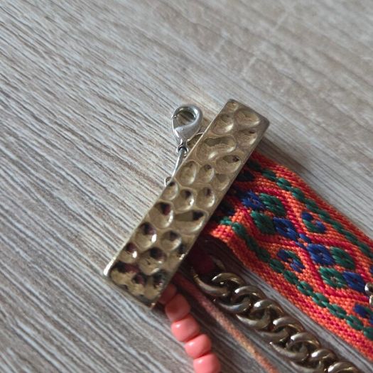 Multi-strand bohemian cuff bracelet