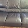 Navy leather couch Image 4