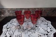 Five Cranberry Glasses
