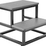 Heavy Duty 2 Step Stool with 500 Lbs Capacity Non-Slip Feet and Rounded Edges Wooden Foot Stool for High Bed Kitchen Bathroom RV Outdoor Grey Image 2