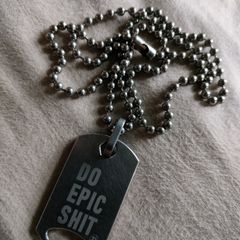 NEW Titanium Chain Tag Pendant Do Epic Shit