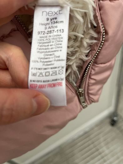 Next girls sherpa lined hooded padded coat, Age 9 (Free girls clothes/items for first buyer to offer asking price on this)