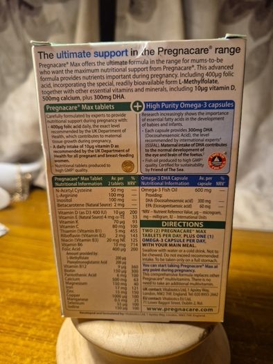 Pregnacare Max Brand New 05  2027