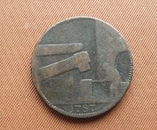 1787 England Warwickshire  John Wilkinson Iron Halfpenny Conder Token