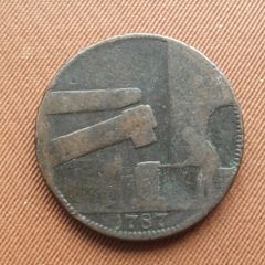 1787 England Warwickshire  John Wilkinson Iron Halfpenny Conder Token