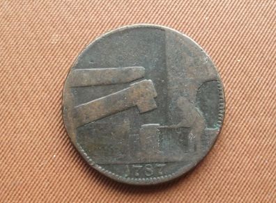 1787 England Warwickshire  John Wilkinson Iron Halfpenny Conder Token