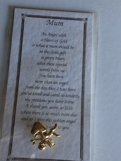 Mum - Cubid Heart of Gold Pin Brooch
