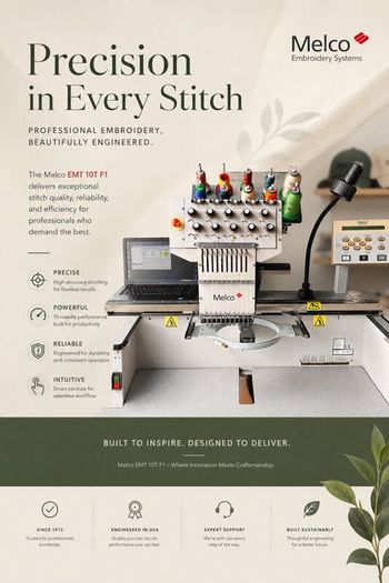 Melco single head embroidery machine