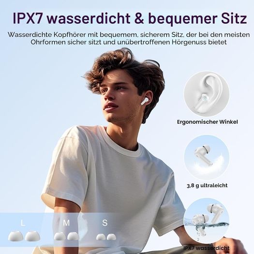 Thunelec U9 Earbuds, Bluetooth 5.4 with Touchscreen, In-Ear with Noise-Canceling Mic, 48-Hour Playtime, Deep Bass, Dark Gray