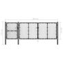 Garden Gate Steel 400x125 cm Black Image 5