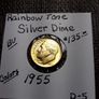 Rainbow Toned Gold Color Silver Coin 1955    Roosevelt  Dime  BU   D-5 Image 2