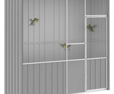 Bird Cage Grey 215x78x200 cm Galvanised Steel