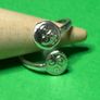 Hand made silver Celtic triskele adjustable ring. Size O plus or minus one size Image 3
