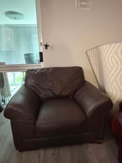 Leather sofa and Armchair