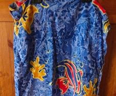 Kreisy cotton mini skirt with fish design. Crossover. Like new.