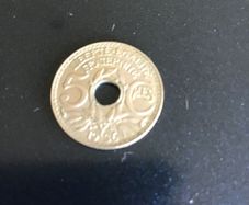 Old 1936 France coin 5 Centimes