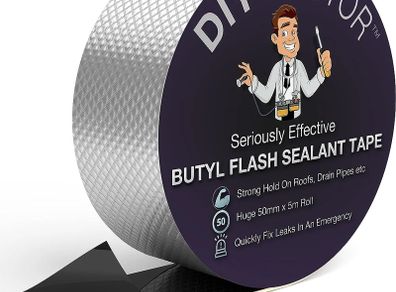 DIY Doctor Butyl Tape - Outdoor Use - Roof Sealant - Waterproof tape for Leaks - Repair Tape - Aluminium Foil 50mm x 5m
