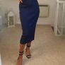 Zara Navy Knit Midi Skirt, Size M, New with Tags Image 4
