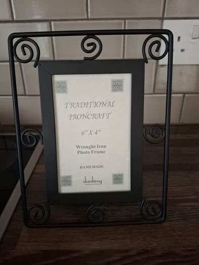Wrought Iron Clock and Photo Frame