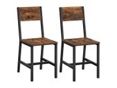 Set of 2 Dining Chairs Set of 2 brown  retro style industrial