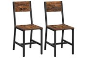 Set of 2 Dining Chairs Set of 2 brown  retro style industrial