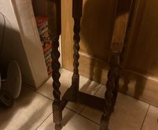 oak barley twisted leg antique side table