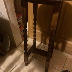 oak barley twisted leg antique side table