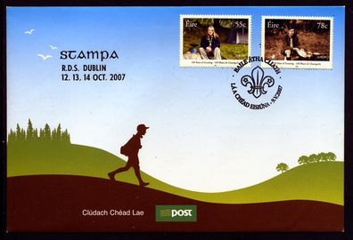 2007 Ireland Stampa Members Souvenir Scouting First Day Cover Overprinted for Stampa