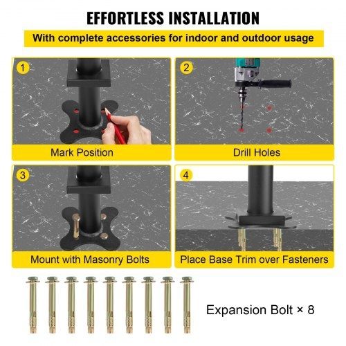 Stair Railing Kit, 152.4 cm Handrails for Outdoor 0-5 Steps, Adjustable Angle Black Aluminum Stair Handrail, Indoor & Outdoor Stairs for the Elderly