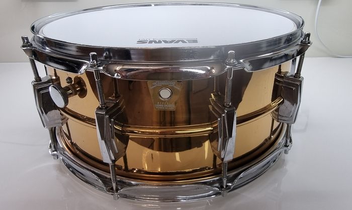 Ludwig Smooth Bronze Vintage Monroe Badge 14 x 6.5 Snare Drum