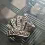 Antique Rhinestone & Silver Scarf Clip Image 2