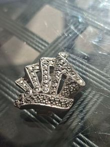 Antique Rhinestone & Silver Scarf Clip