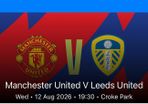 Ticket for Man United Vs Leeds in Croke Park