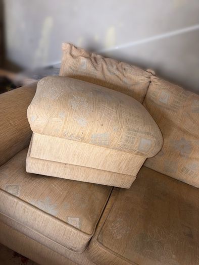 Gold 2-Seater Sofa + 2 Footstools