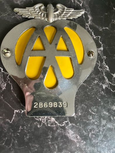 Vintage 1960 AA Car Badge
