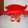 Large Sculptural Red Art Glass Centerpiece Image 10