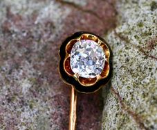 Antique 1ct Diamond Tie Pin / Lapel Pin circa 1850