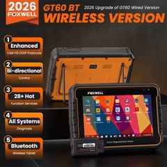 FOXWELL GT60 OBD2 Bidirectional Scan Tool 24+ Service Active Test All System Diagnose Code Reader Car Automotive Scanner